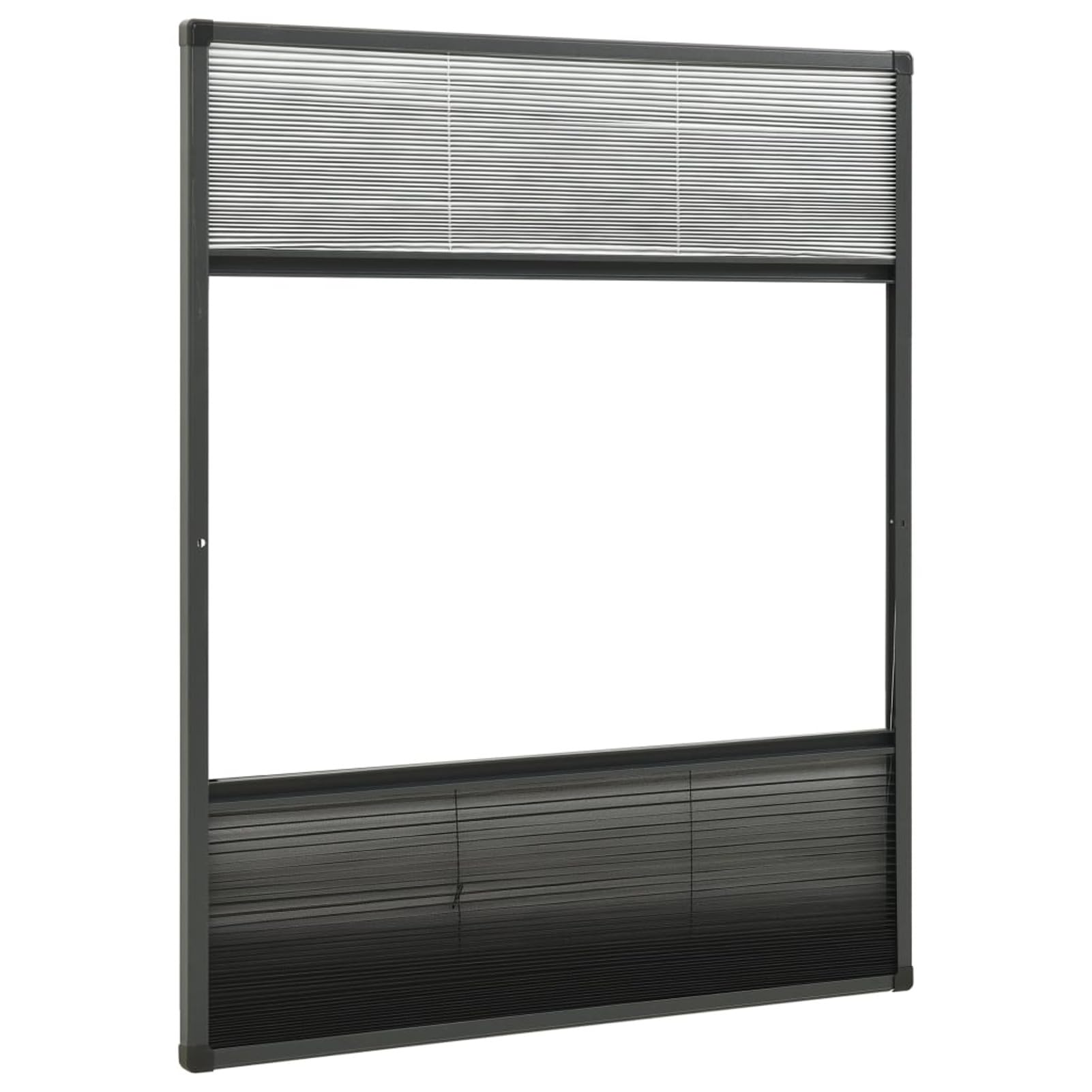 Insektenschutz-Plissee für Fenster, Fliegengitter Fenster, Fliegenschutz Fenster, Pollenschutzgitter Fenster, Insektengitter Fenster, Insektennetz, Fensternetz, Alu 60x80 cm mit Jalousie