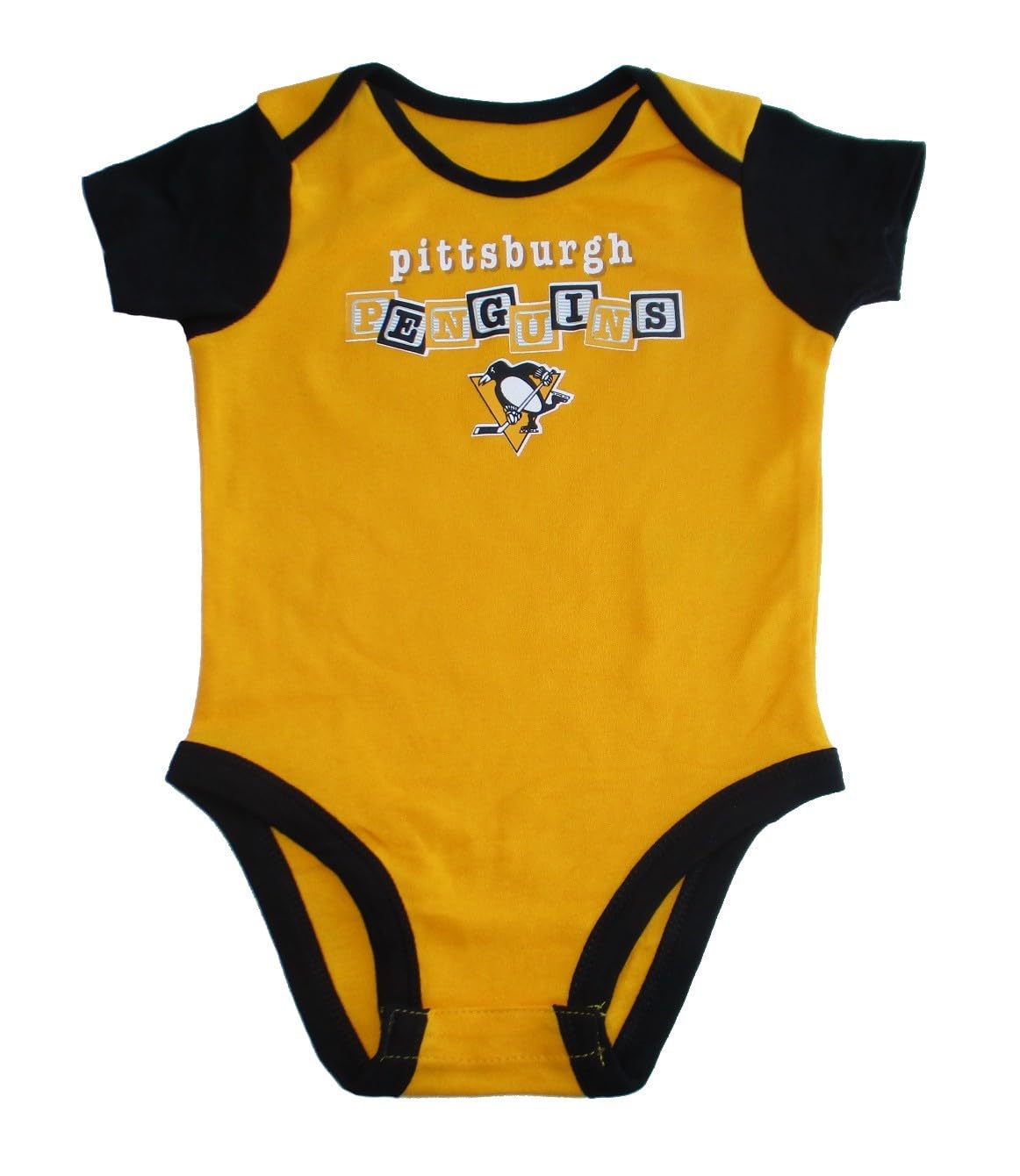 VF Pittsburgh Penguins Boxes One Piece Creeper Bodysuit - Yellow (Yellow, 3-6 Months, Pittsburgh Penguins)