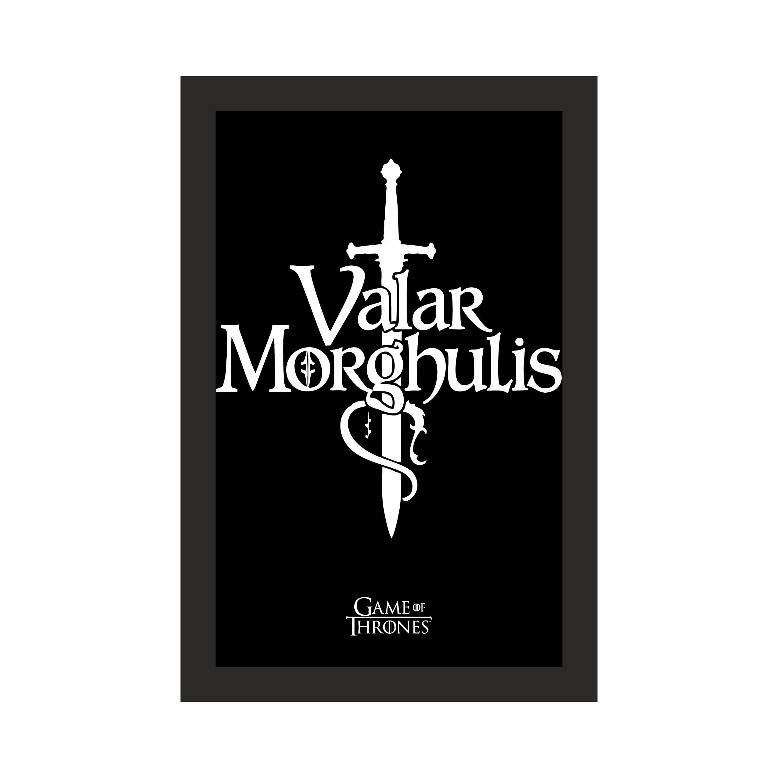 Valar Morghulis Sword Quote Wall Art Photo Frame A4 Black – view 3