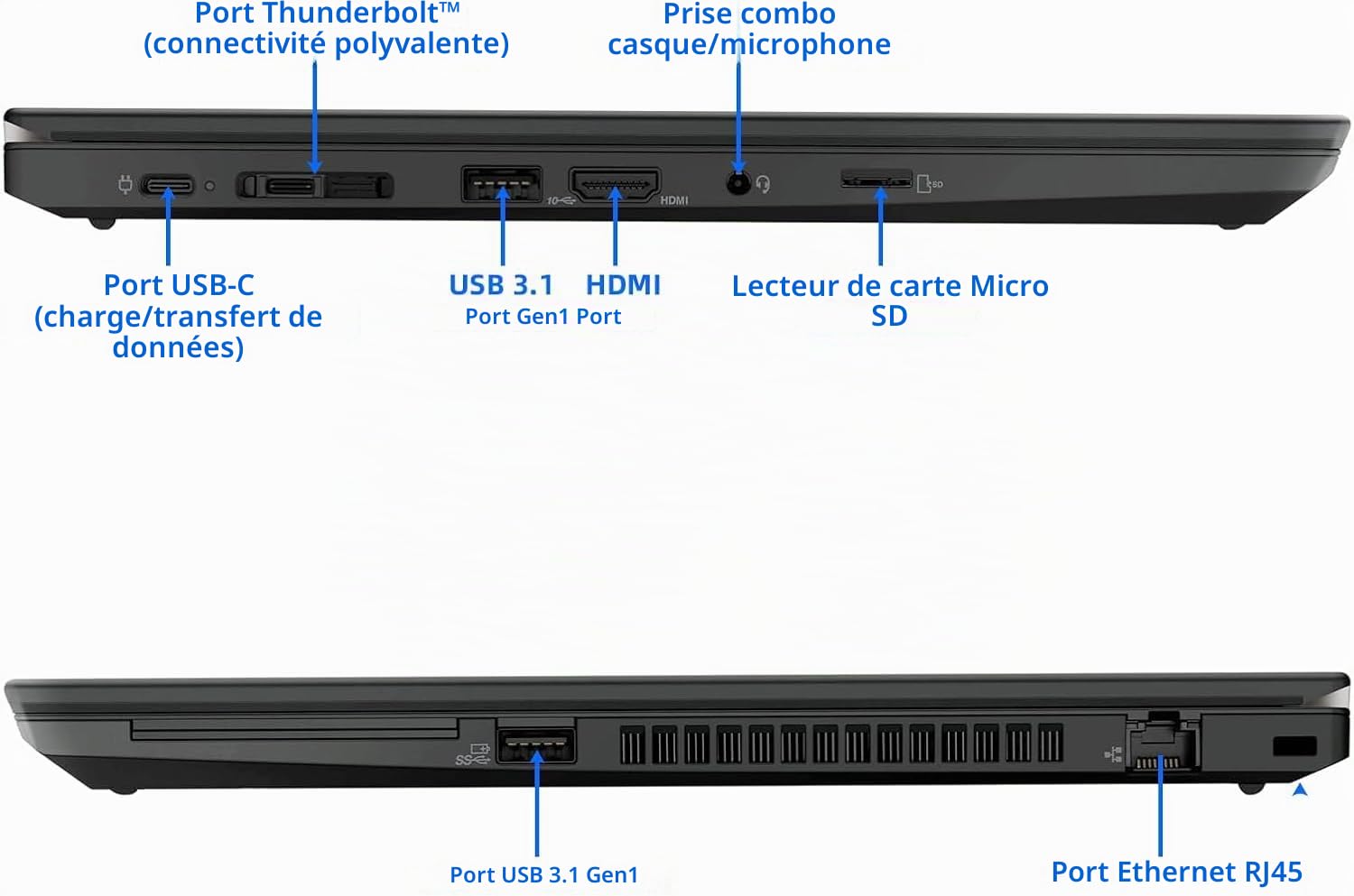 Lenovo Ordinateur portable Thinkpad T14 i7 i7-10e PC Win11 Pro (renouvelé)
