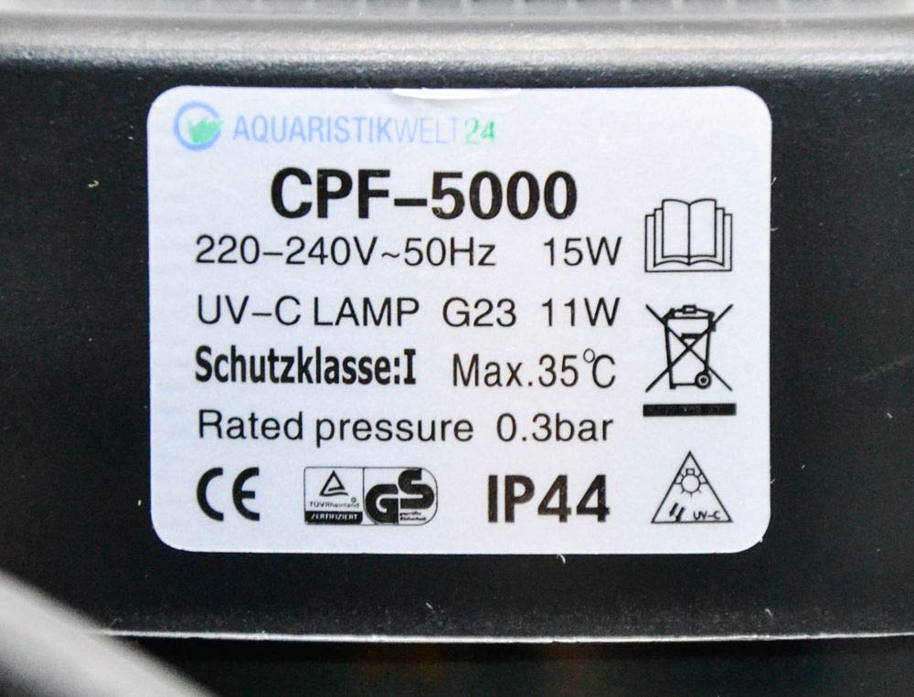 Aquaristikwelt24 UVC depuradora CPF 5000 Impresión Filtro para Estanque