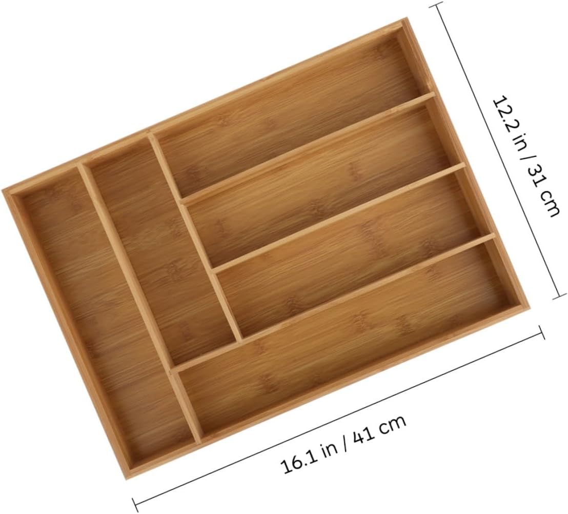 Cutlery Tray 6-compartment Drawer Organizer Kitchen Storage Box Tableware Case for Flatware and Utensil Organization