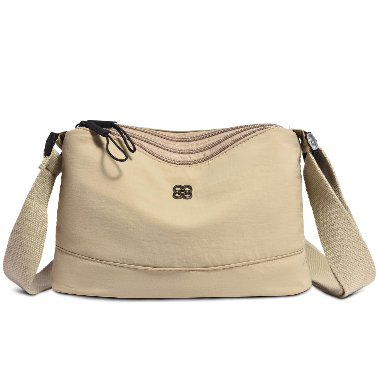 Lightweight Nylon Crossbody Bag for Women, 3 Pocket Casual Shoulder Purse with Adjustable Strap for Travel Daily Use | Well-organized