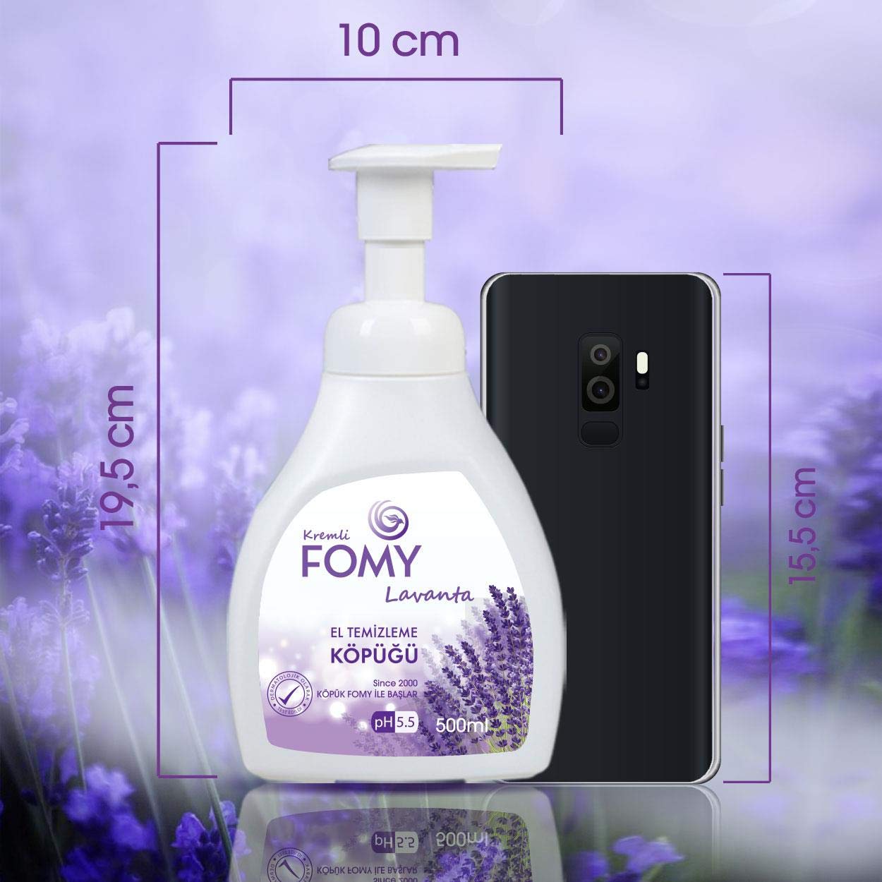 FOMY Doğal Lavanta Köpük Sabun El Yüz Vücut 500 ml