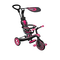 Globber VEGB0000632-110, Triciclo e drenaggio tutto in uno, Trike Explorer 4 in 1, colore: Rosa, Taglia Unica