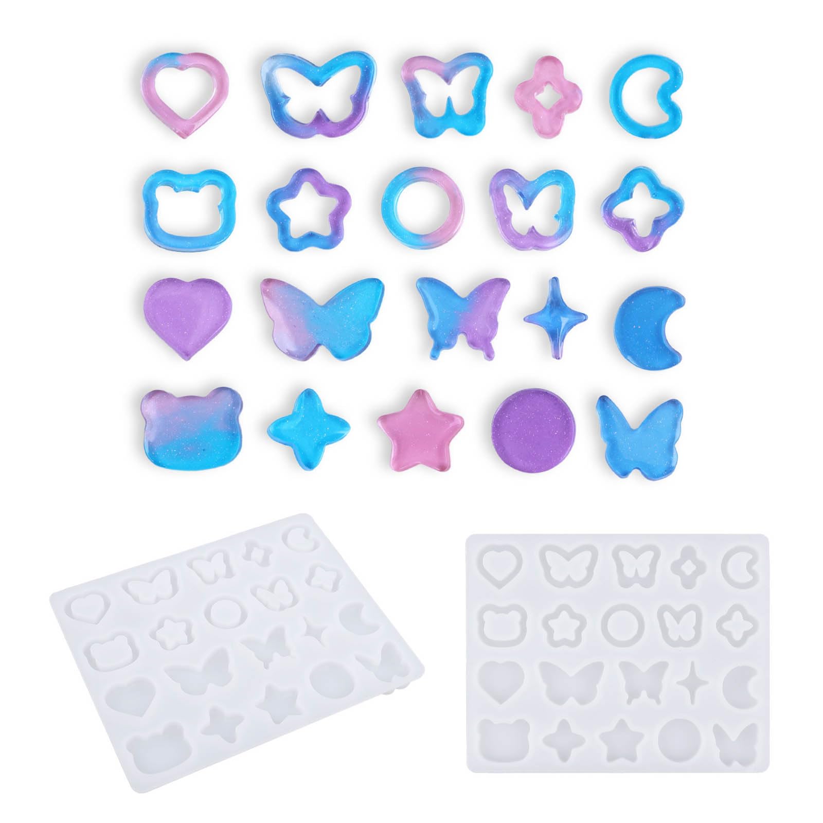 Stampi in resina a forma di luna, stampi in silicone per resina epossidica per la creazione di gioielli e collane con ciondolo