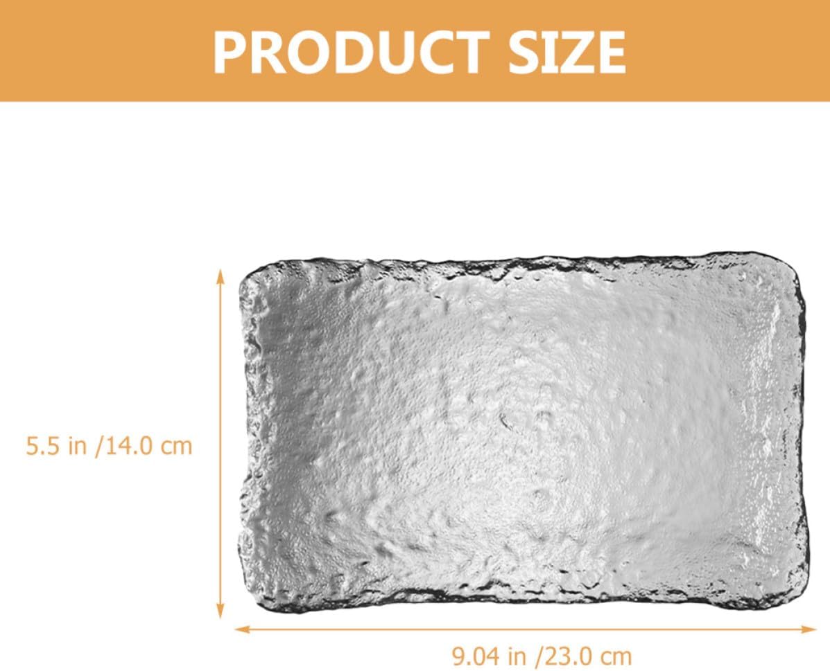 GANAZONO Glass Snacks Plate Simple Style Food Tray Multi-functional and Easy to Store, Portable Sushi Display Plate for Serving Food on Many Occasions