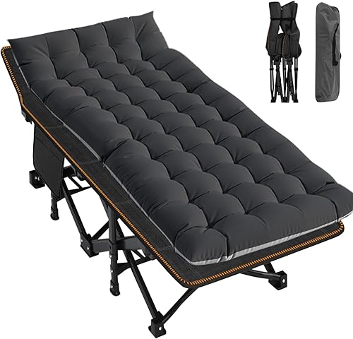 Miniatura 1 de LILYPELLE Catre plegable para acampar, catres de dormir resistentes con bolsa de transporte, catres de campamento de viaje portátiles Oxford de