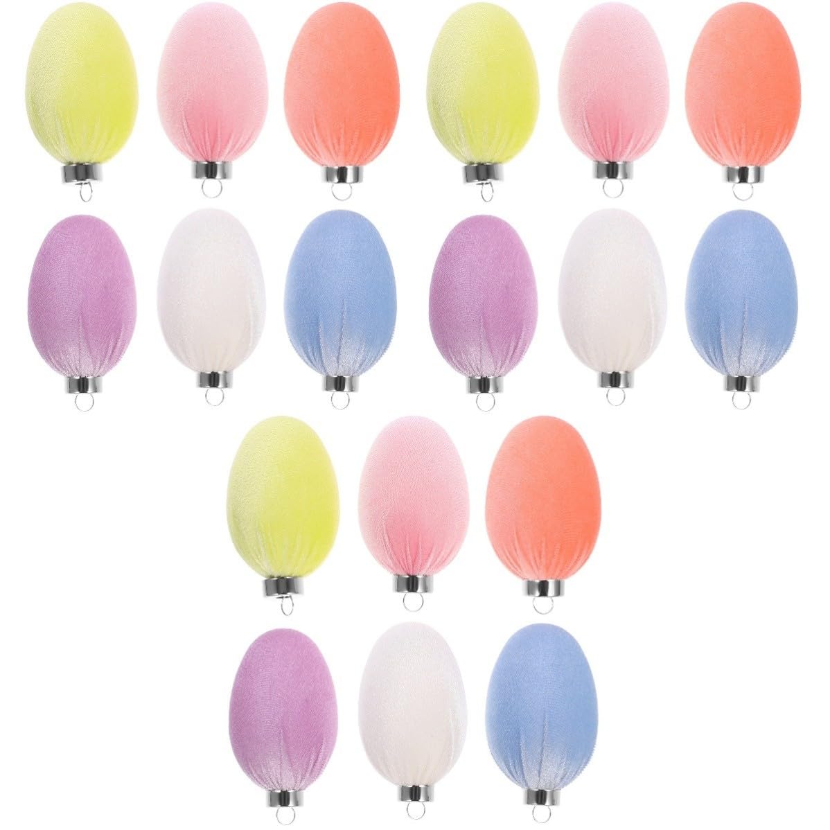 FRCOLOR 36 Piezas Adorno Colgante de Huevo de Pascua, Plástico Flocado,