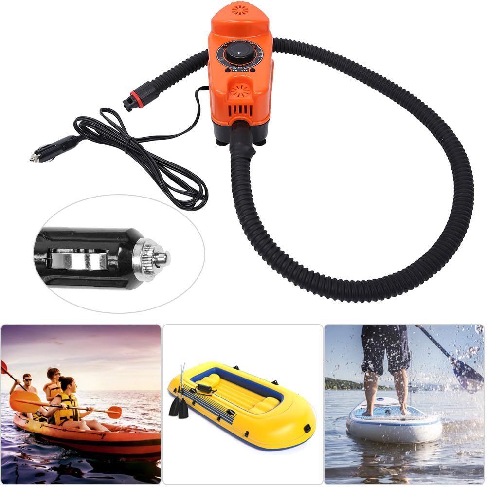 Karlak Bomba de Aire Inflable de Alta Presión 12 V para Canoas, Kayaks, Tablas Remo, Ligera y Portátil con Manguera Desmontable