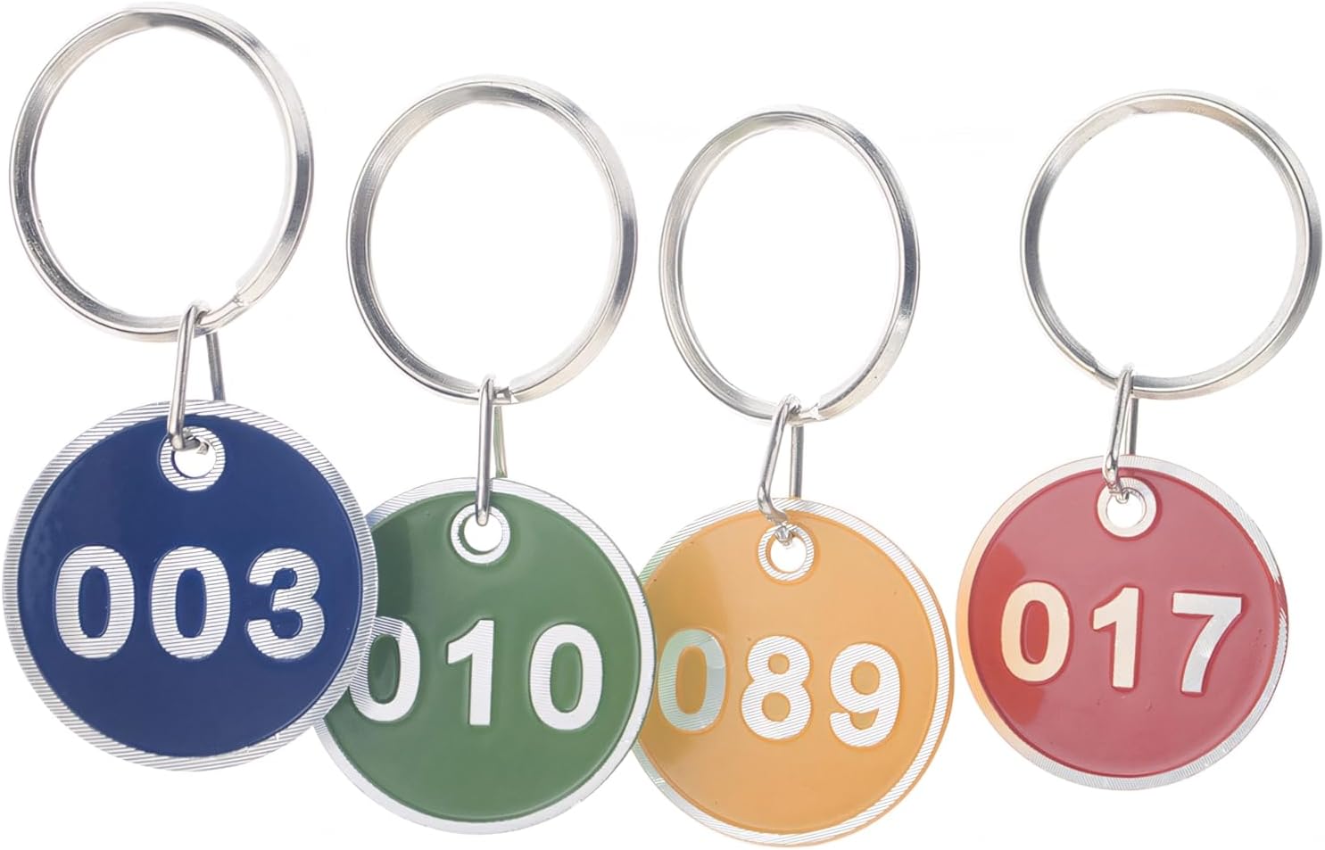 Aspire Metal Rim Key Tag Numbered Key Rings 30mm, Number ID Tags Keychains