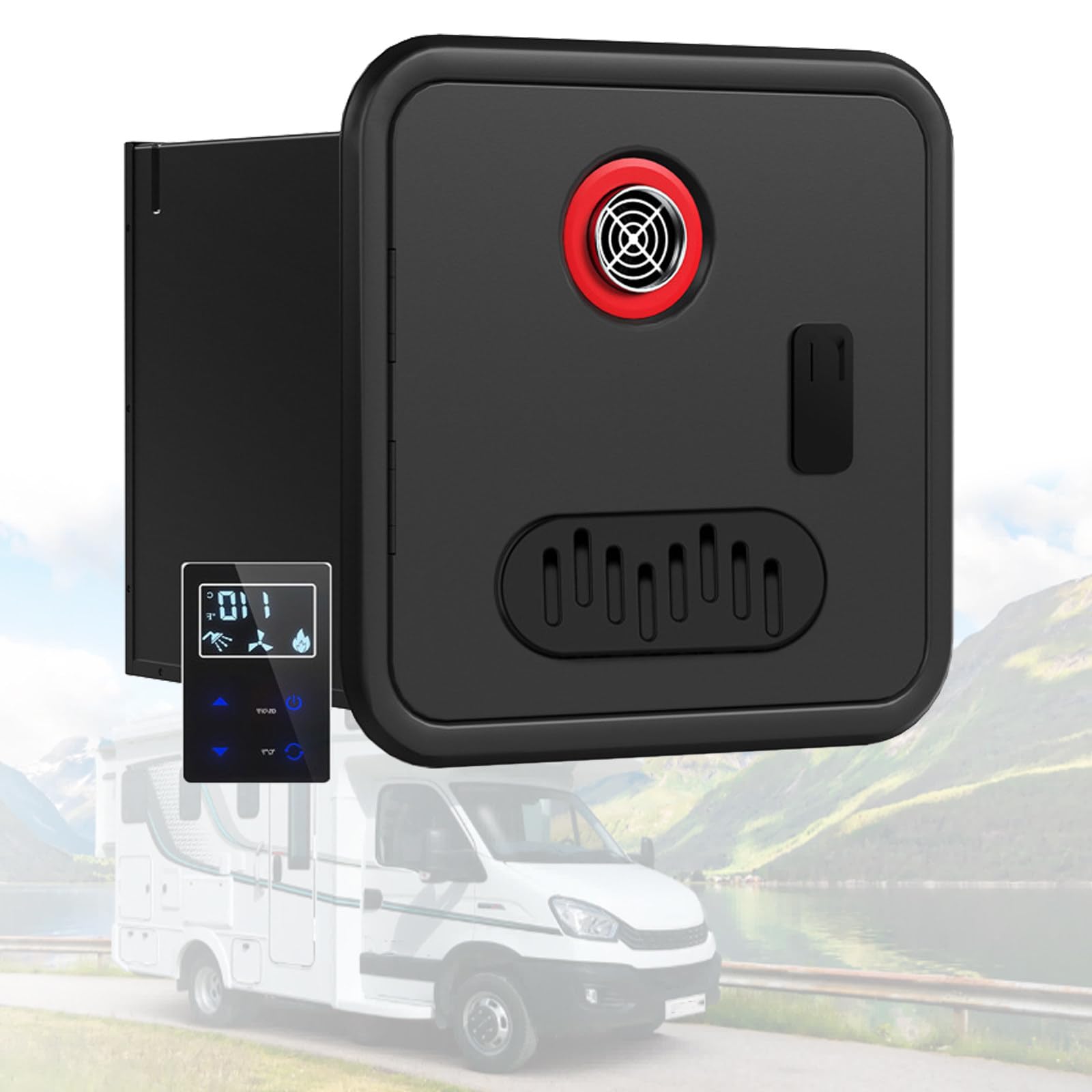 8L/Min RV Tankless Water Heater, 55000 BTU High Altitude Available, DC 12V On Demand Instant Hot Water Heater with Remote Controller &amp; Dual Water Outlet, Compatible with All RVs D