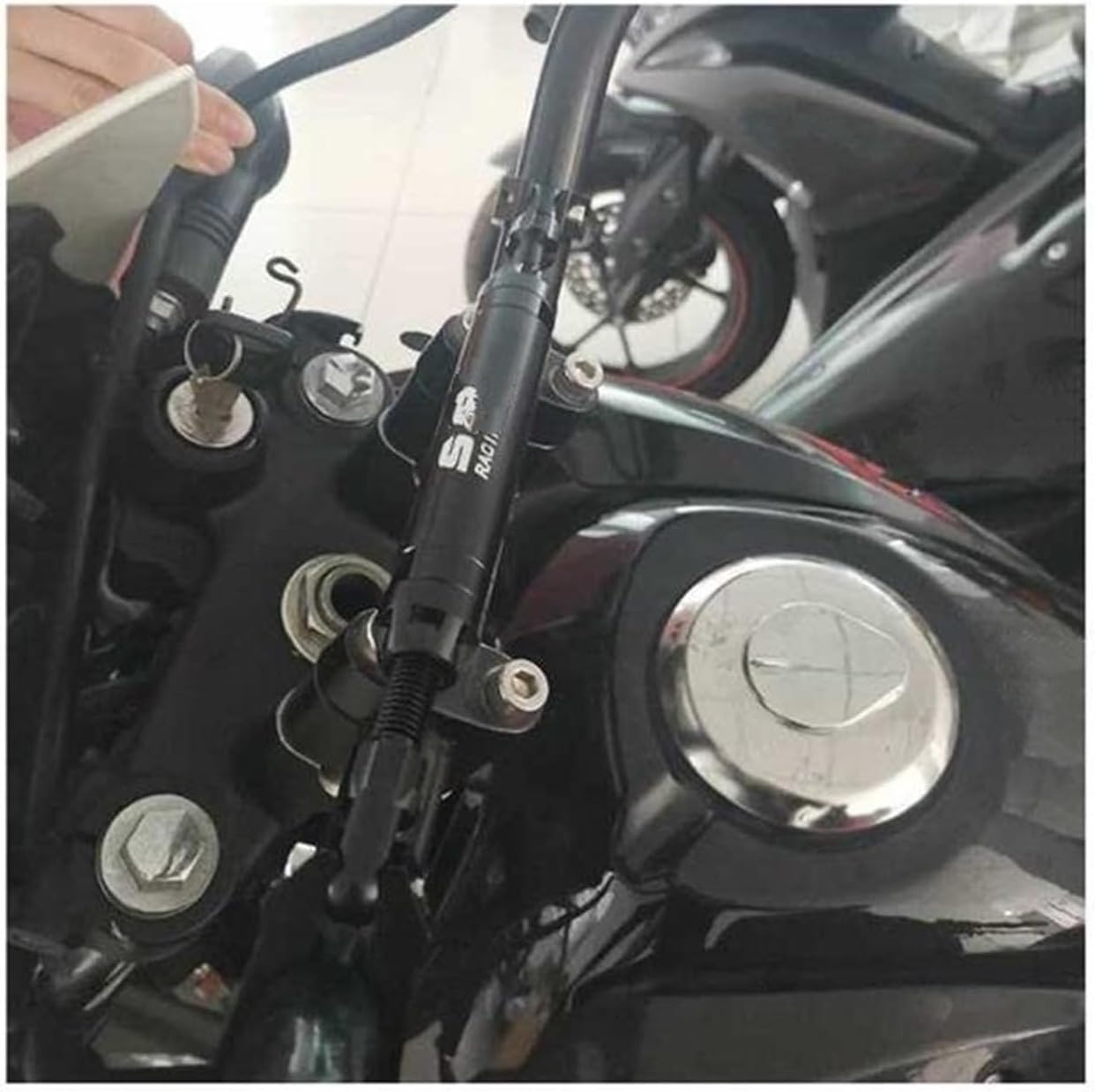 用DL250オートバイ改造延長ロッド 用CG125用オートバイ強化携帯電話ナビゲーションブラケット用EN125オートバイバランスロッ