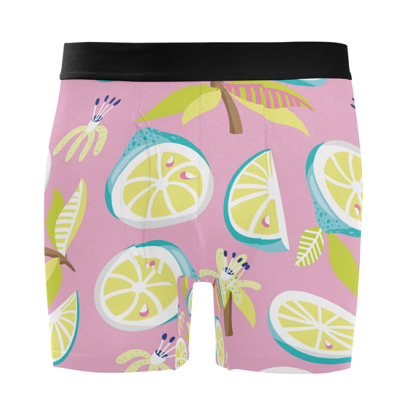 Bóxer para hombre Vnurnrn de limones rosas, pack de 2 calzoncillos elásticos de algodón 7