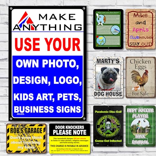 Letrero de metal de aluminio personalizado con tu propia imagen, foto, mascotas, arte infantil o logotipo de negocios (16 x 24 pulgadas, vertical)