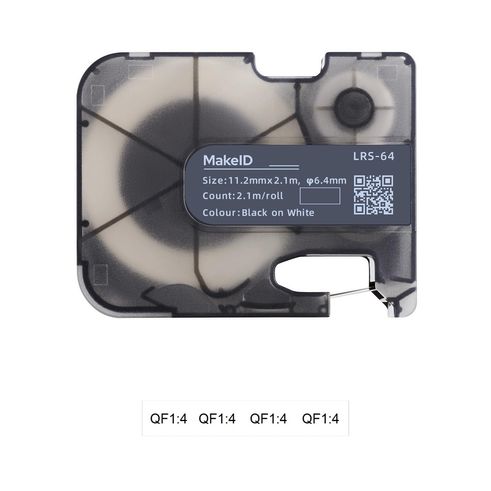 MakeID Etiquetas termorretráctiles de alambre y cable con cinta para impresoras P31S, 0.25 pulgadas de diámetro, negro sobre blanco