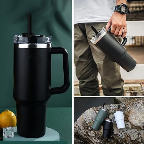 Miniatura 4 de ALINK Paquete de 12 popotes de repuesto de color para vasos Stanley de 40 onzas y 30 onzas, popotes de plástico reutilizables de 12 pulgadas de