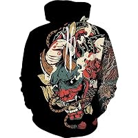 Hombres Vintage Japonés Samurai 3D Impreso Sudaderas con Capucha