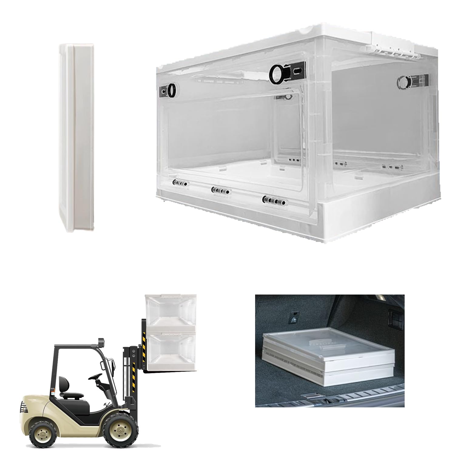 Hooha 56L Robuste Aufbewahrungsboxen Transparenter Organizer Box mit Deckel&Rollen 51cm X 36cm X 30cm Kleiderboxen für Kleiderschränke Innen und Außen Gutes Stapelprinzip Aufbewahrung Ordnungssystem