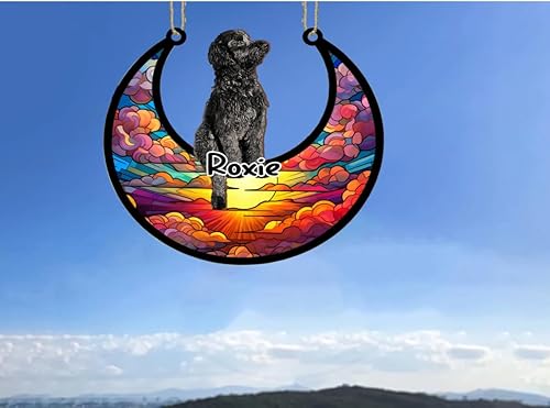 Vista 285 de LOVELYPOD Adorno de Navidad personalizado de perro pastor alemán, atrapasoles conmemorativo, adorno de Navidad de pastor alemán con nombre, pérdida