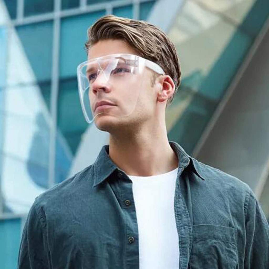 New Glasses Full Face Covering, Protective Face Shield Reusable Goggle Shield, Facial Protection and Mouth Shield, face covering Safety Face Shields face scarft with Glasses Frames 1pack