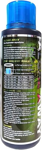 Miniatura 3 de AZOO Tratamiento de algas 4.1fl oz para acuarios de agua dulce y salada disminuyen las algas adhesivas