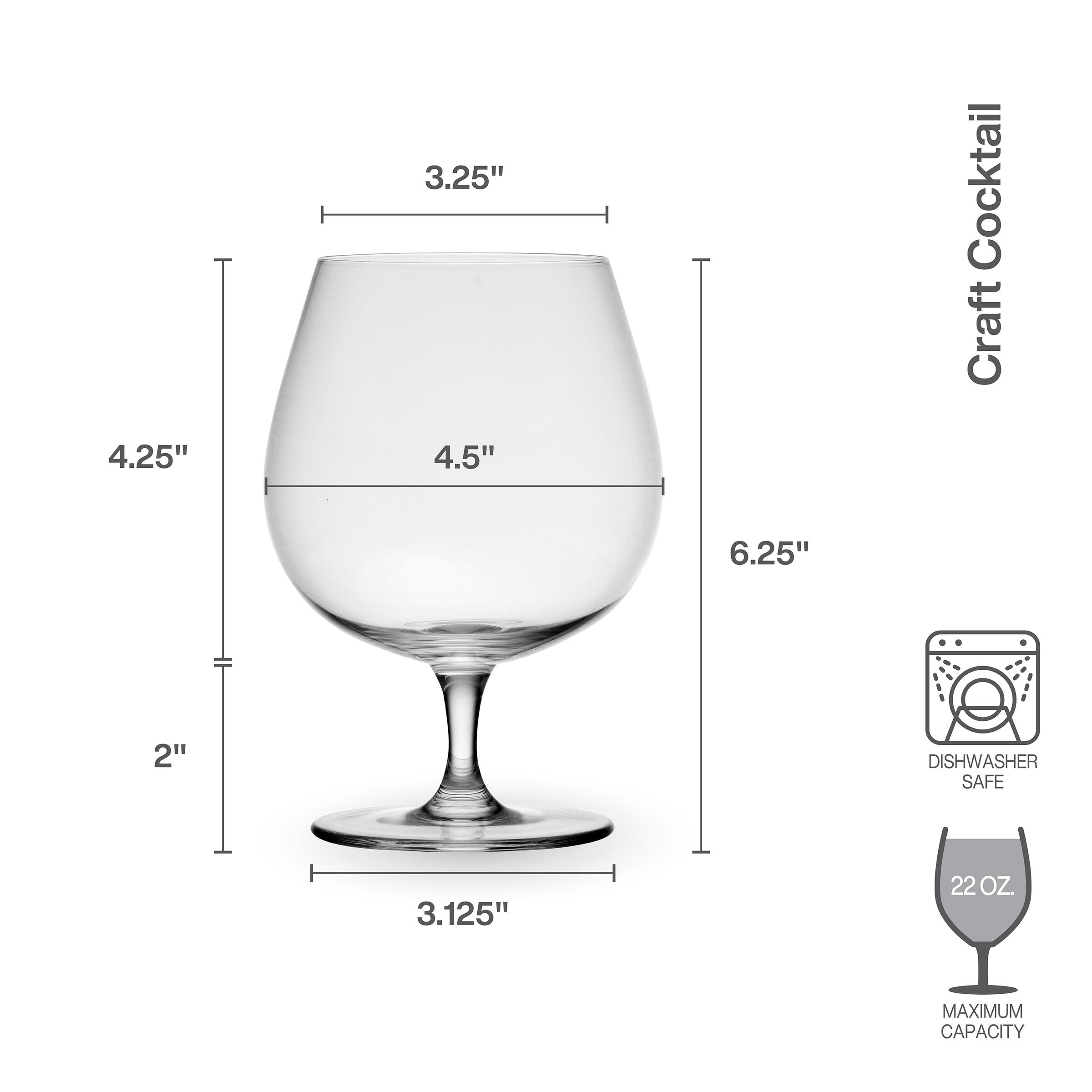 MIKASA Craft Cocktail - Juego de copas de cristal para ginebra (4 unidades), transparente