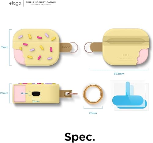 Miniatura 8 de elago - Funda con llavero para audífonos AirPods Pro de Apple en forma de helado.