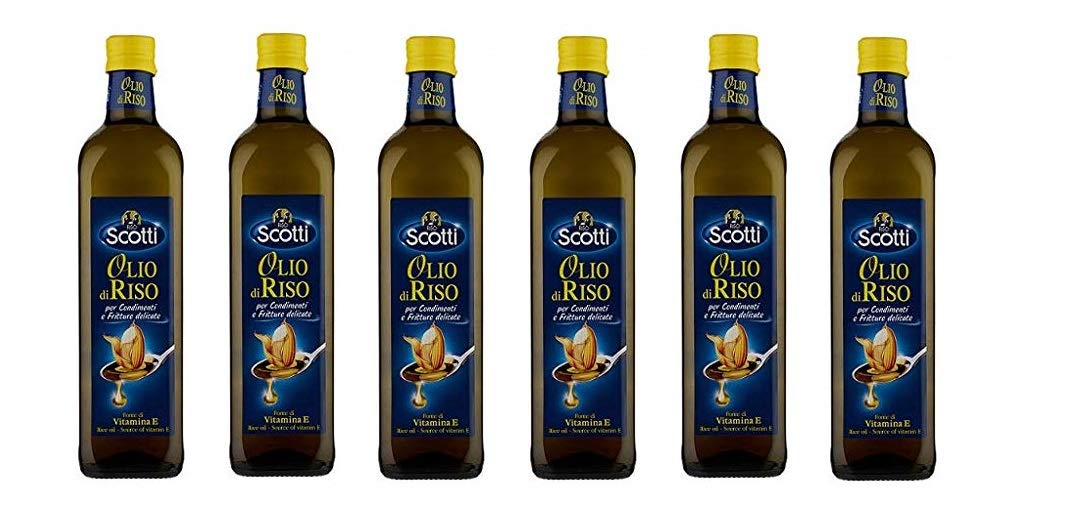6x Scotti Olio di riso 750ml öl Reisöl für Gewürze flasche zartes Öl