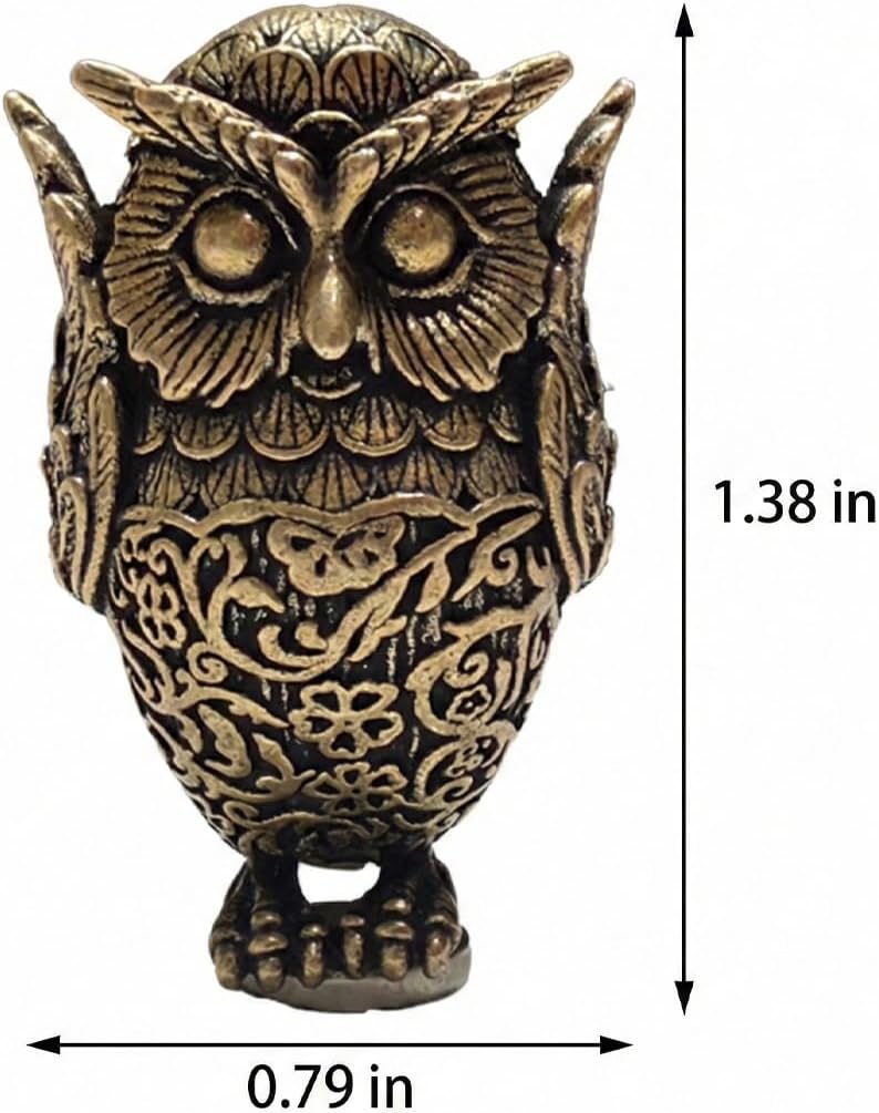 Magnetic Brass Owl Hinge Toppers Set of 3 – Italian Zinc Alloy Precision Die-Cast Door Accents for Renovated Vintage Homes, Dark Wood Doors, Kids Rooms & Housewarming Gifts
