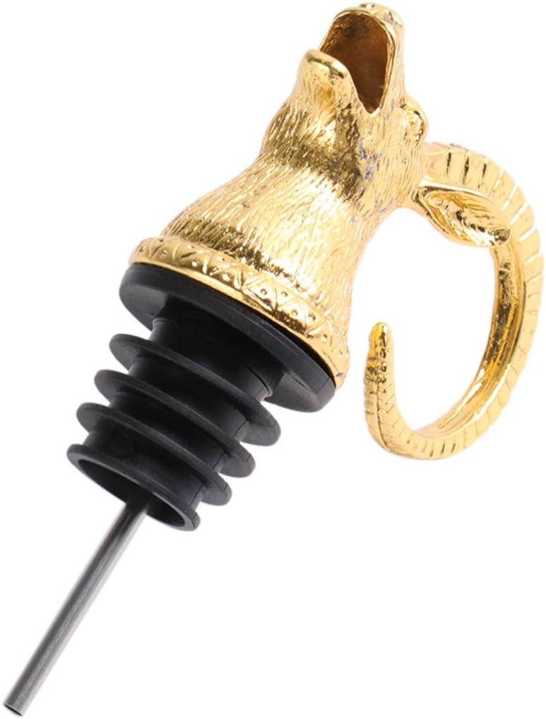 Antelope Head Wine Pourer Stopper, Zinc Alloy, Aerating Wine for Party