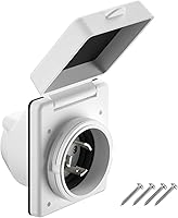 Vista 1 de Kohree Enchufe de Entrada RV de 30 Amperios con Bloqueo Giratorio, Enchufe de Entrada de Alimentación Externa NEMA L5-30P con 3 Pines y Tornillos