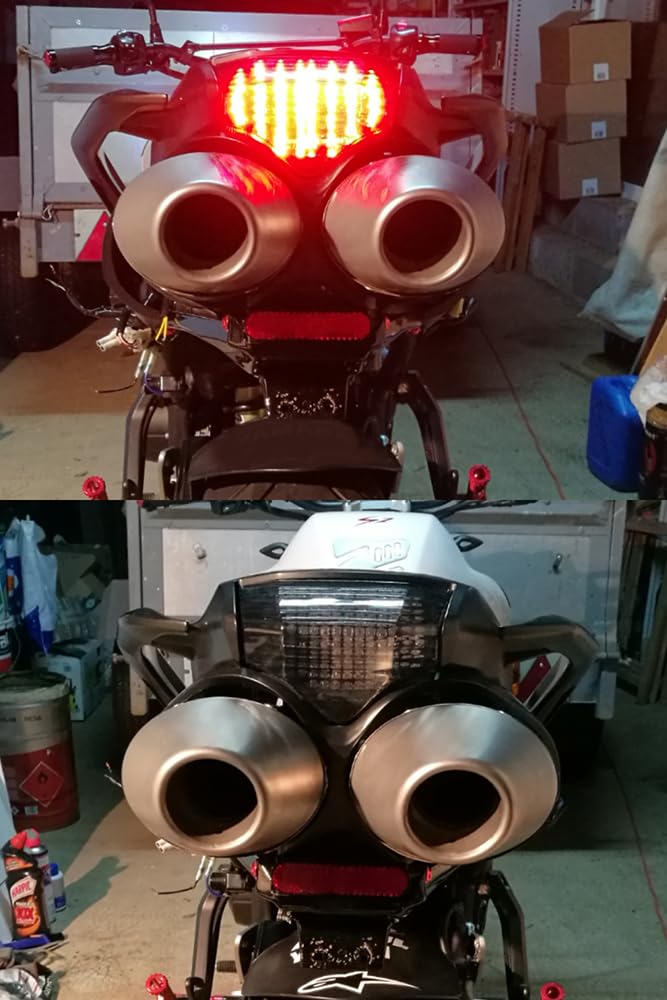 aVDB-moto Luces de freno LED con intermitentes integrados Compatible con Yamaha FZ6 N F Fazer 600 2004/2014 (Tintado)