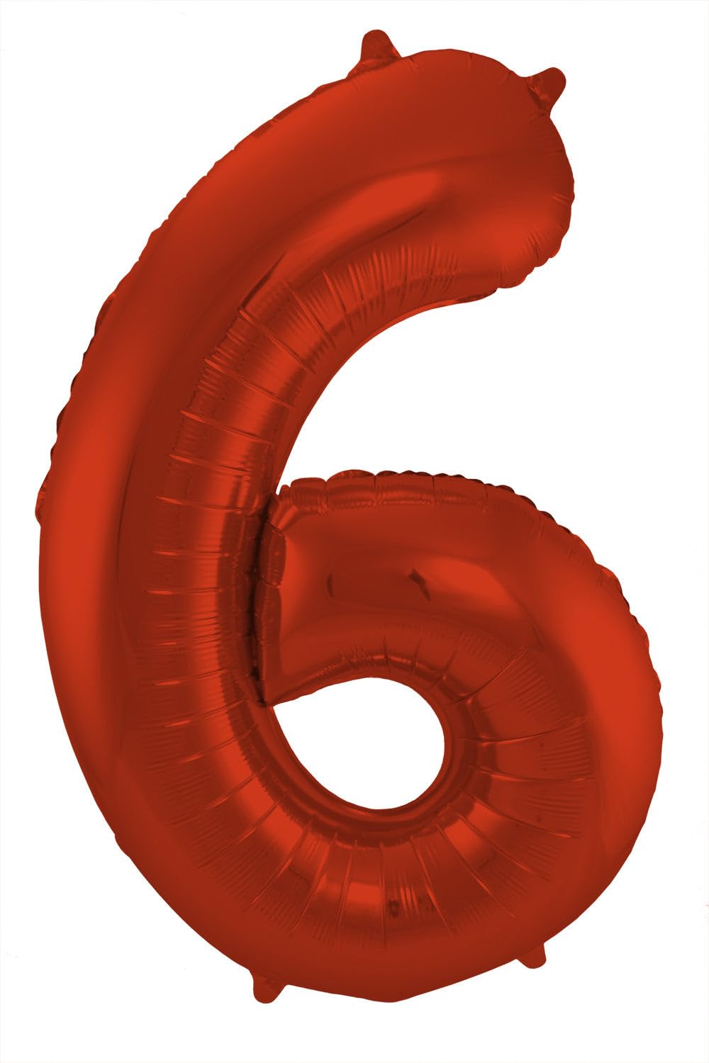 Folat - Foil Balloon Number 6 Red Metallic Matt - 86 cm