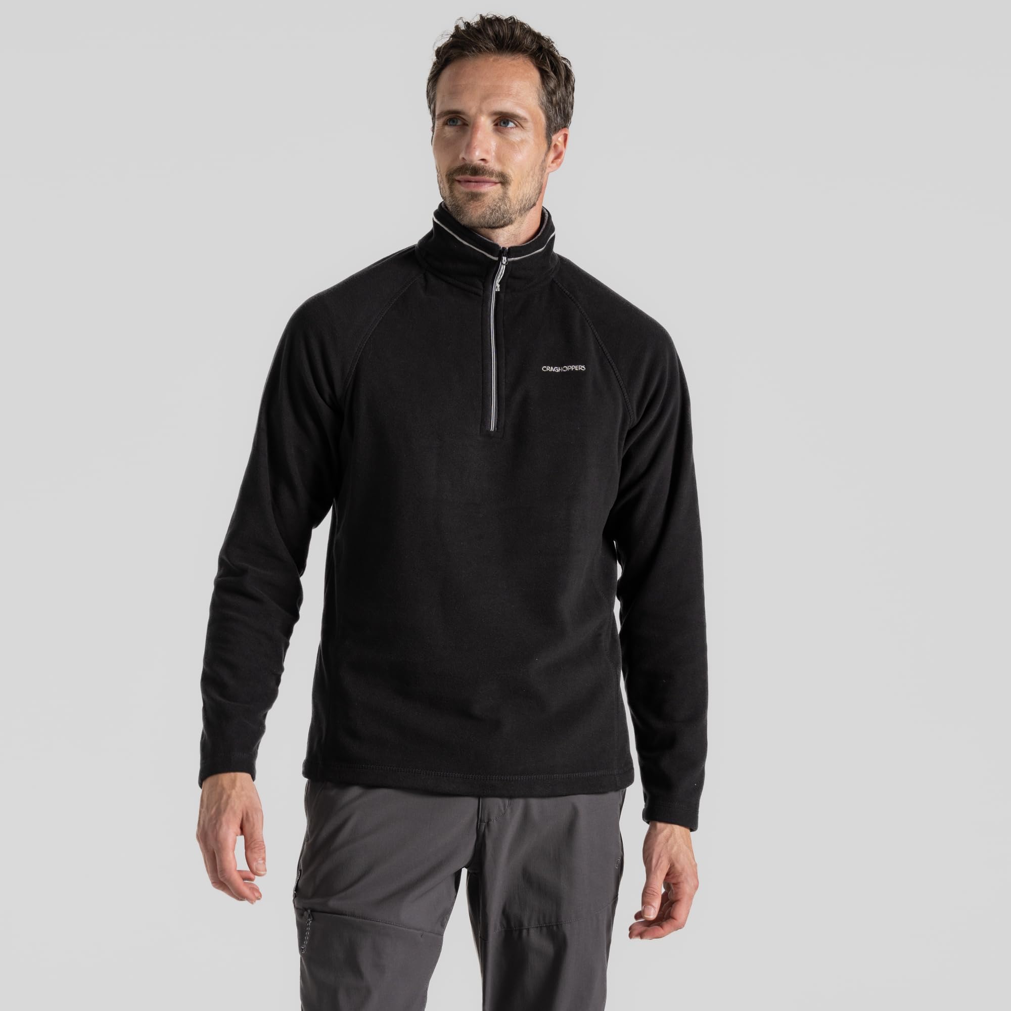 Craghoppers Mens Corey Half Zip Fleece Pullover, Black, 4XL at