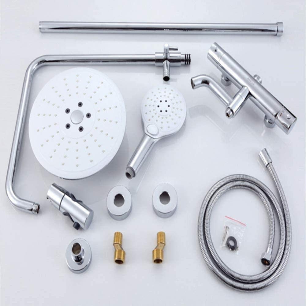 Brausegarnitur Messing Thermostatbrause Heb- und senkbar Drehbrause Anti-Korrosion Anti-Rost-Dusche Frei einstellbare Wasserbrause