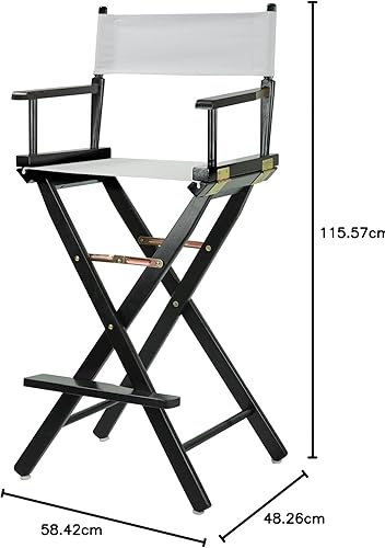 Miniatura 346 de Casual Home - Silla de director de 30 in, marco blanco, con lona color blanco, altura de barra