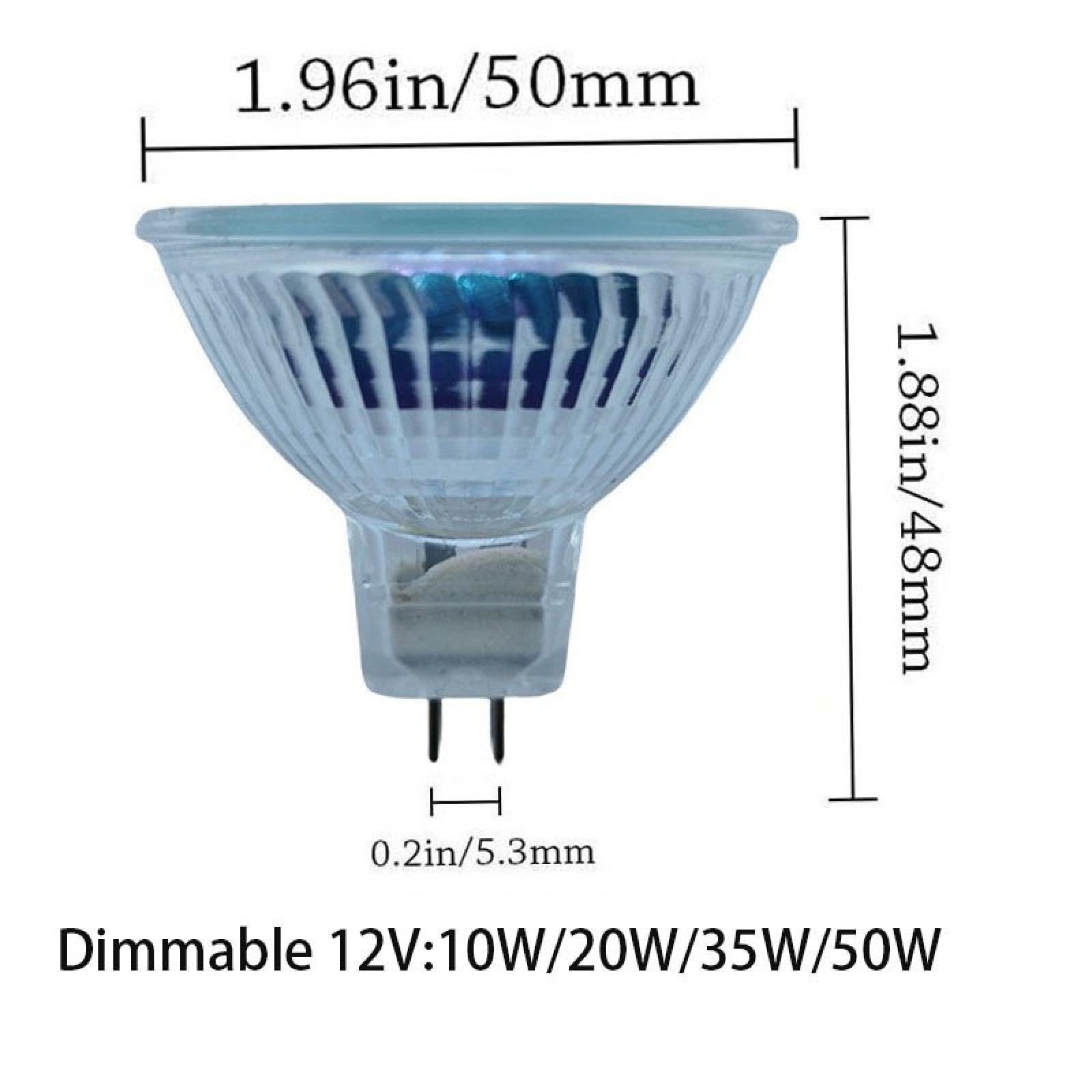 Ampoule Halogène GU5.3 12V 10W 20W 35W 50W Dimmable Avec Couvercle En Verre Transparent MR16 Ampoule Spot Halogène Blanc Chaud 6Pc 50W