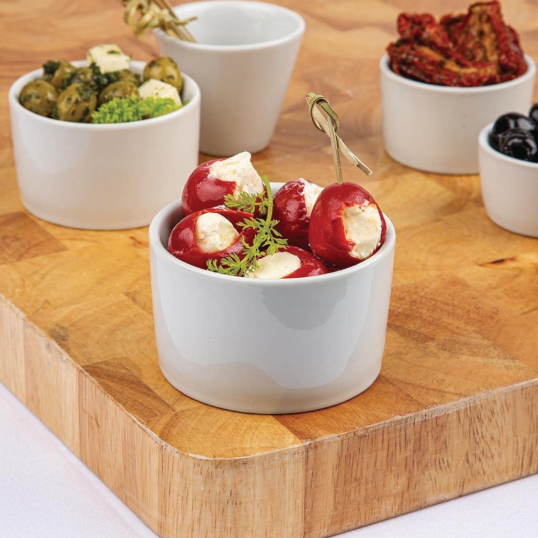 Olympia Whiteware Ramequins Contemporains 90 mm/3,5 pouces - 170 ml/6 oz (Lot de 12), Blanc, Porcelaine - Compatible Four, Micro-ondes, Lave-vaisselle et Congélateur, U176