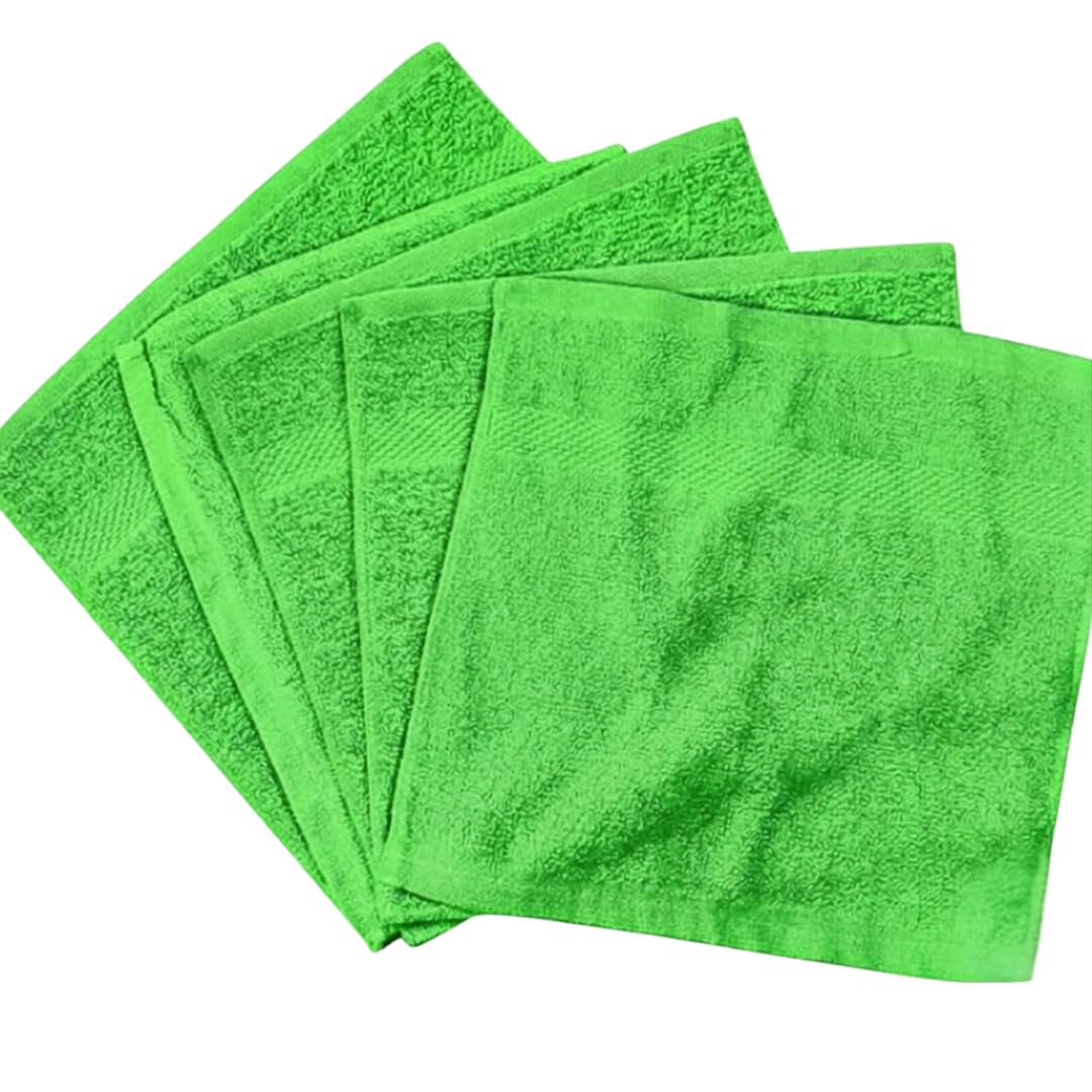 Diamond Tex Pack of 6, 12, 24, 36, 48, 96 Face Cloth 100% Egyptian Cotton Soft Flannels Set Quick Absorbent Washcloth 500-GSM Gym, Golf Hand Wash Towels 30x30cm (Lime Green, 6) โ image 1