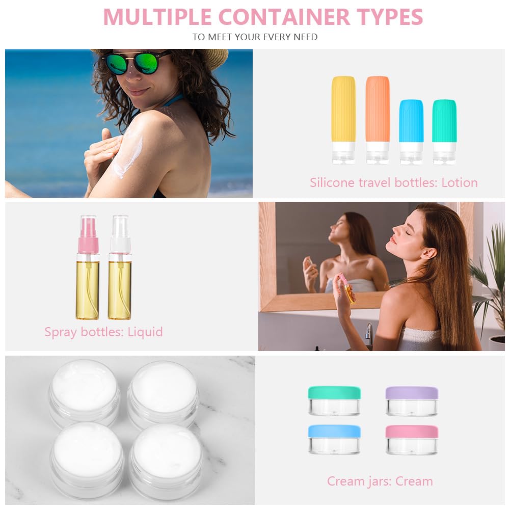 BUTBU Travel Bottles for Toiletries 19 Pack Silicone Travel Bottles Set, Refillable Squeeze Travel Size Containers - Image 3
