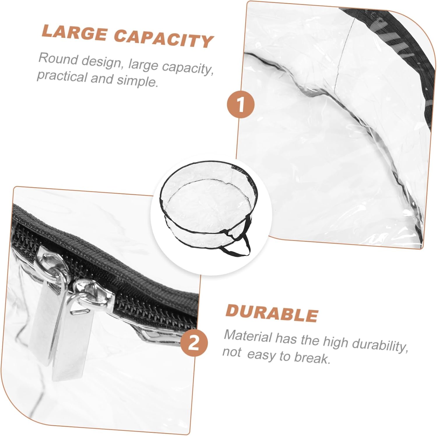 2pcs Round Transparent Wreath Storage Bag Garland Holder for Holiday Decor Heavy-Duty Household Organizer for Christmas Decorations