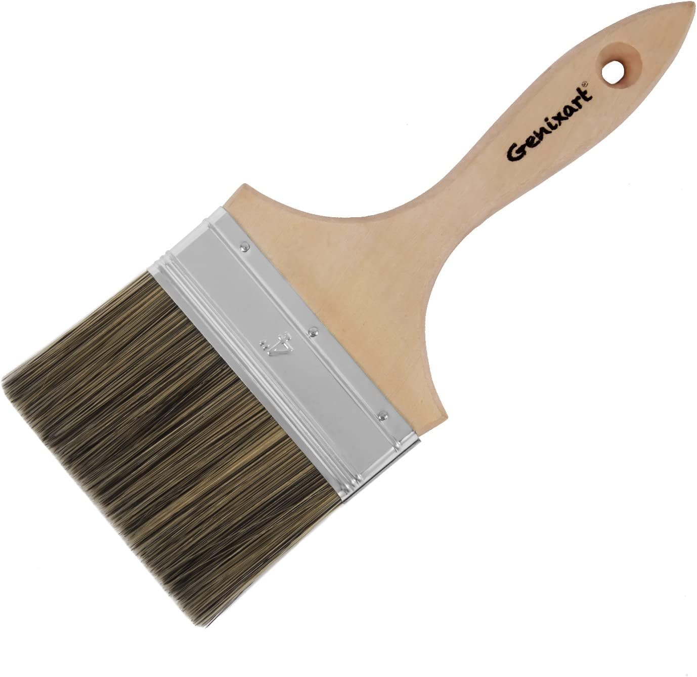 Genixart Double Thick Chip Paint Brush, 4 inch / 100mm Stain Brushes for Painting Walls and Fence Staining, Wooden Handle Masonry Paintbrush for Varnish, Paste, Gesso and Limewash