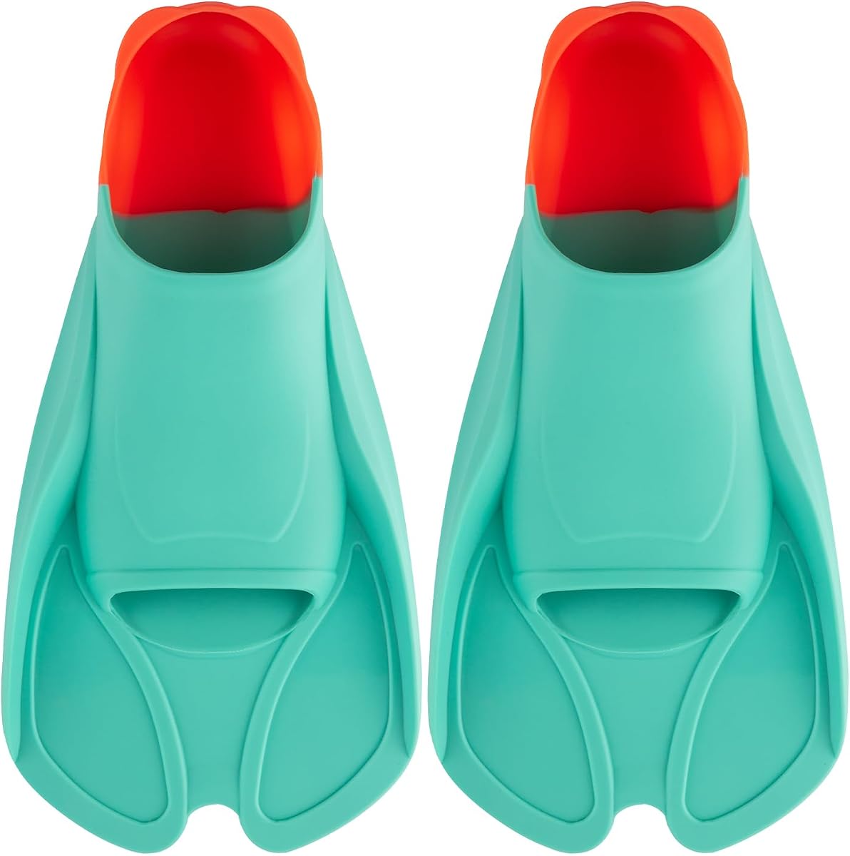 Short Blade Swim Fins ,Training Flippers for Kids, Youth & Adults | Soft Silicone Fins for Swim Lessons, Pool Training, Lap Swimming and Snorkeling, with Mesh Bag