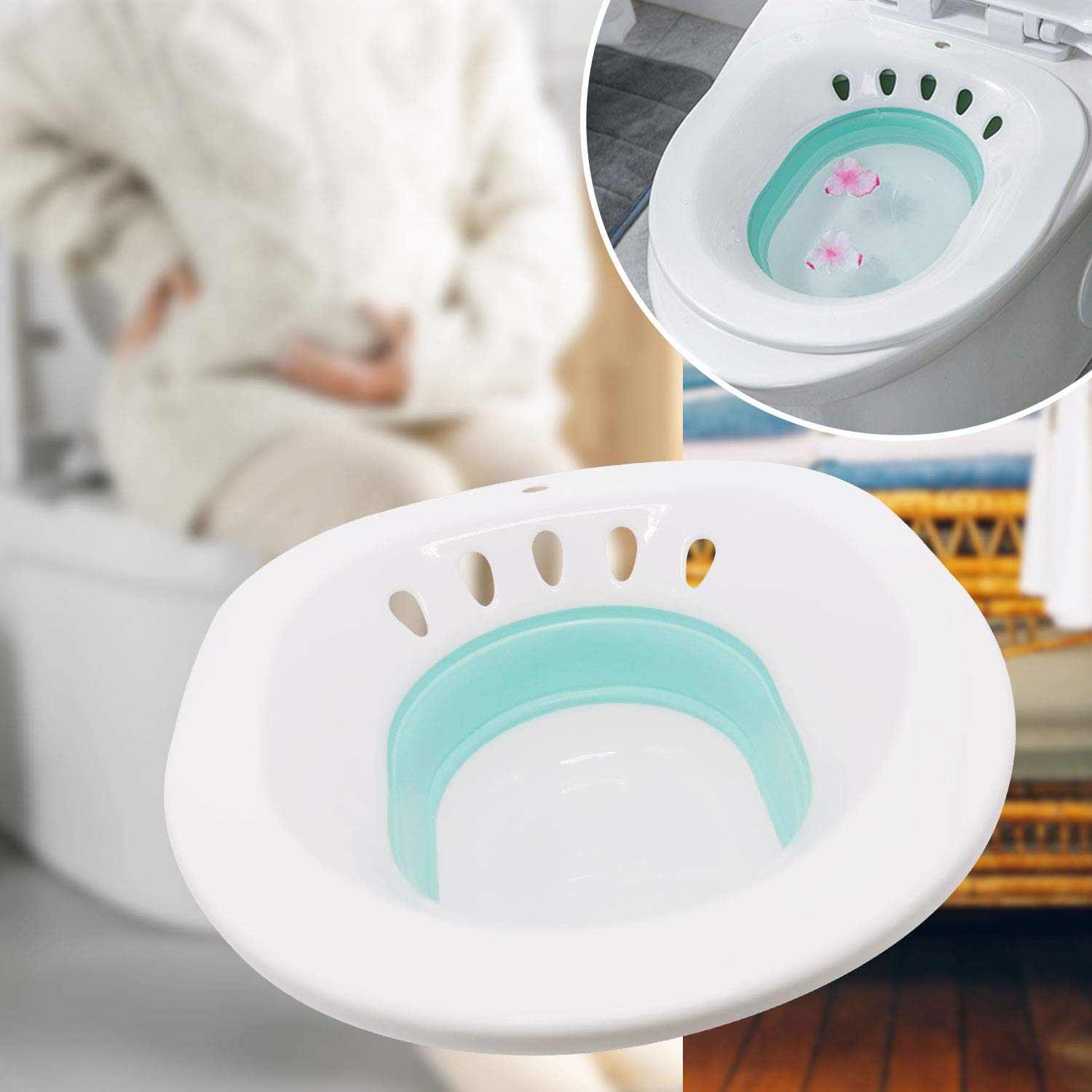 Buy Sitz Bath, Folding Squat Free Sitz Bath for Hemorrhoids, Sitz Bath