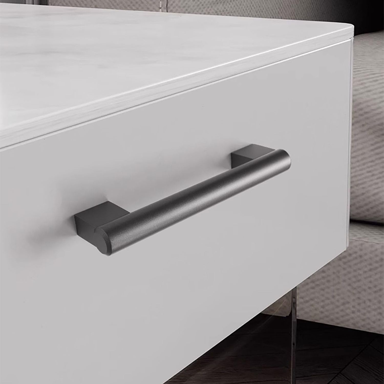 5 Pezzi Mobili Guardaroba Maniglie Armadio Grigio Lunghe Maniglie In Lega di Alluminio Maniglie Porta Armadio Tiri Cassetto Solido Tirare Pomelli con Viti per Cucina Bagno Camera da Letto ( 160mm)