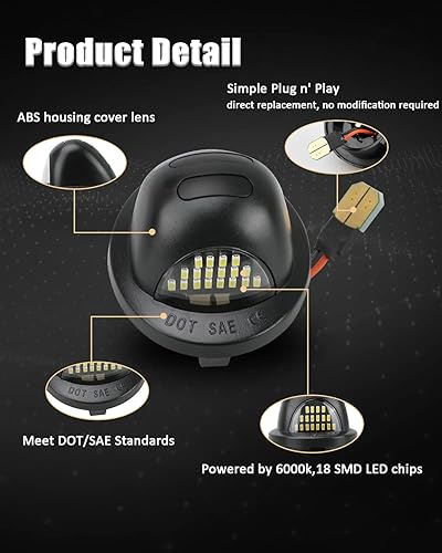 Miniatura 2 de Bestview Luz LED para matrícula compatible con Ford F150 F250 F350 F450 F550 Superduty Explorer Ranger Expedition Excursion Bronco, montaje de luces
