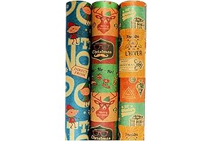 K-Kraft Vintage Prints CHRISTMAS KRAFT WRAPPING PAPER (30 inches x 180 inches...
