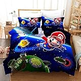  XZHYMJ 3D Super Mario Bros Juego de edredones de Ropa de Cama Juego de Funda nórdica tamaño King Queen Juego de Microfibra de Regalo para niñas Adolescentes (C2 220X260CM)-C7_135X200CM