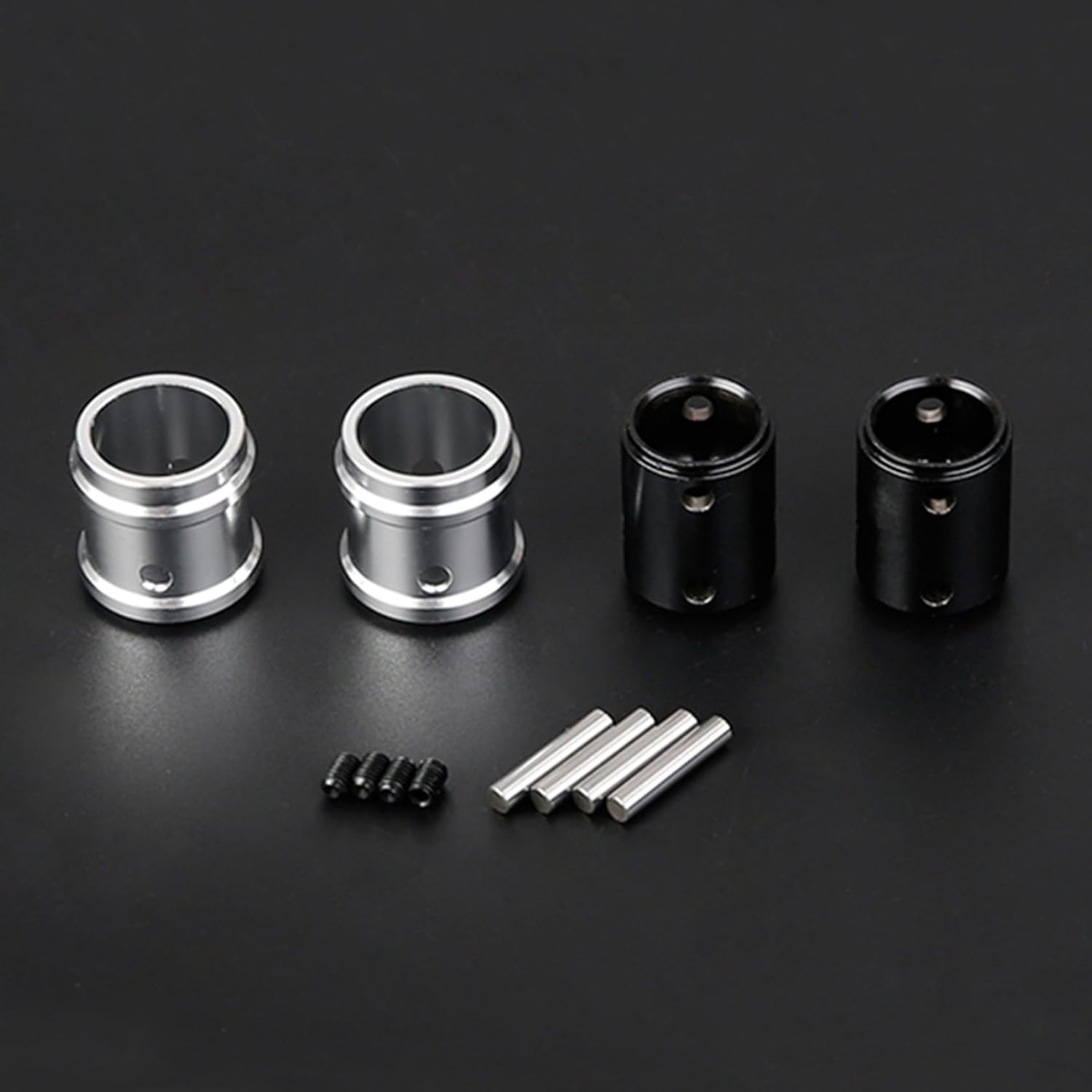 FLMLF Upgrade Quick Release Front Rear Output Shaft Sleeve Set for 1/5 Rc Car Losi 5ive T Rofun Rovan LT King Motor X2 Truck Parts (Silver)
